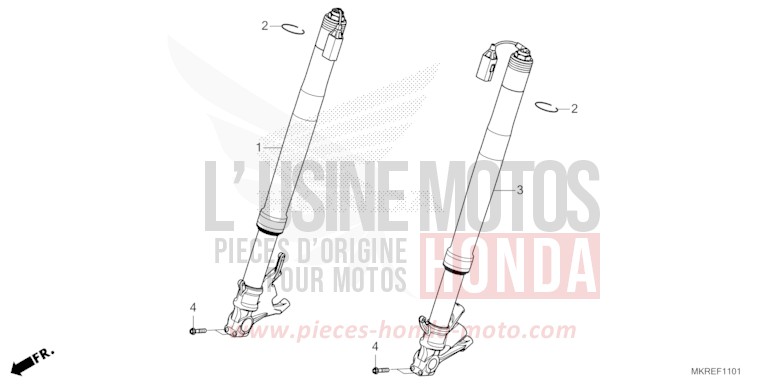 FOURCHETTE AVANT (CBR1000SP) de CBR1000RR SP SP1 SP2 MAT PEARL MORION BLACK (NHC33) 2024